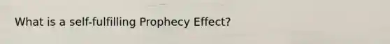 What is a self-fulfilling Prophecy Effect?