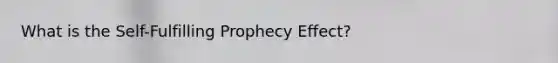 What is the Self-Fulfilling Prophecy Effect?