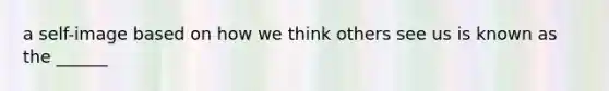 a self-image based on how we think others see us is known as the ______