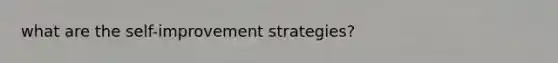 what are the self-improvement strategies?