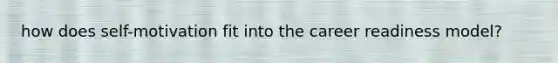 how does self-motivation fit into the career readiness model?
