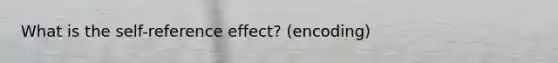 What is the self-reference effect? (encoding)