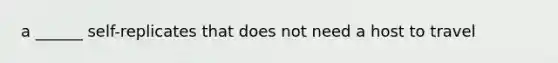 a ______ self-replicates that does not need a host to travel