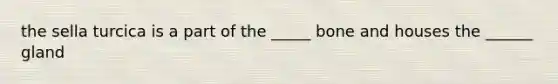 the sella turcica is a part of the _____ bone and houses the ______ gland