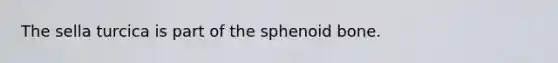 The sella turcica is part of the sphenoid bone.