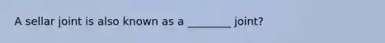 A sellar joint is also known as a ________ joint?