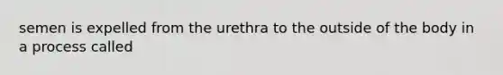 semen is expelled from the urethra to the outside of the body in a process called