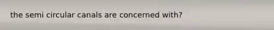 the semi circular canals are concerned with?