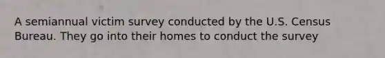 A semiannual victim survey conducted by the U.S. Census Bureau. They go into their homes to conduct the survey