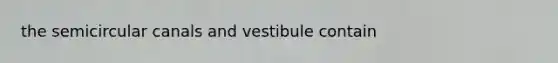 the semicircular canals and vestibule contain