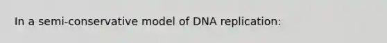 In a semi-conservative model of DNA replication: