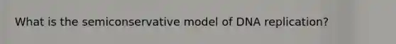 What is the semiconservative model of DNA replication?