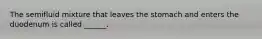 The semifluid mixture that leaves the stomach and enters the duodenum is called ______.