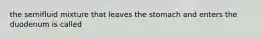 the semifluid mixture that leaves the stomach and enters the duodenum is called
