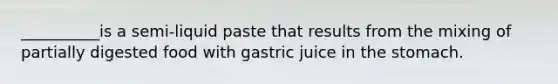 __________is a semi-liquid paste that results from the mixing of partially digested food with gastric juice in the stomach.