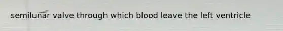 semilunar valve through which blood leave the left ventricle