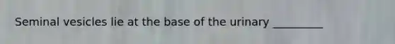 Seminal vesicles lie at the base of the urinary _________