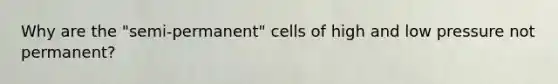 Why are the "semi-permanent" cells of high and low pressure not permanent?