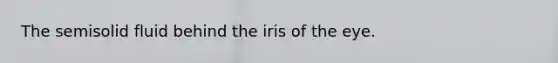 The semisolid fluid behind the iris of the eye.