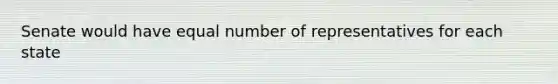 Senate would have equal number of representatives for each state