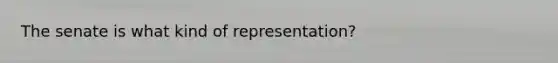 The senate is what kind of representation?