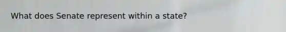 What does Senate represent within a state?
