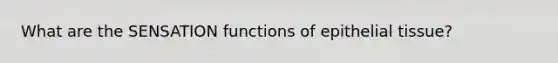 What are the SENSATION functions of epithelial tissue?