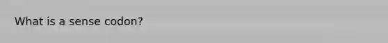 What is a sense codon?