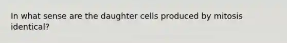 In what sense are the daughter cells produced by mitosis identical?