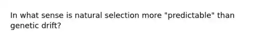 In what sense is natural selection more "predictable" than genetic drift?