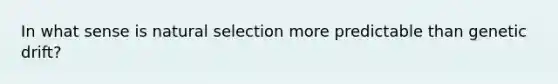 In what sense is natural selection more predictable than genetic drift?