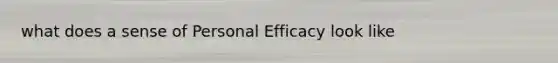 what does a sense of Personal Efficacy look like