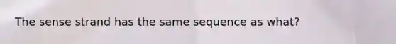 The sense strand has the same sequence as what?