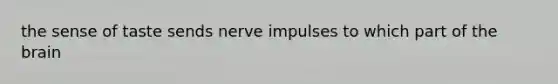 the sense of taste sends nerve impulses to which part of <a href='https://www.questionai.com/knowledge/kLMtJeqKp6-the-brain' class='anchor-knowledge'>the brain</a>