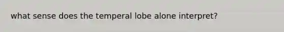 what sense does the temperal lobe alone interpret?