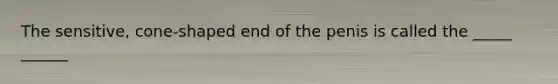 The sensitive, cone-shaped end of the penis is called the _____ ______
