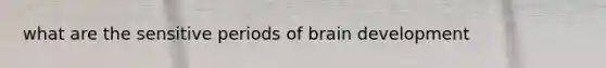 what are the sensitive periods of brain development