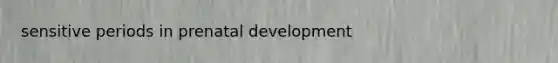 sensitive periods in prenatal development