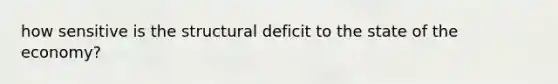 how sensitive is the structural deficit to the state of the economy?