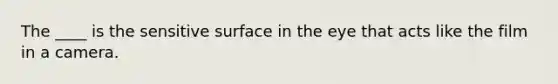 The ____ is the sensitive surface in the eye that acts like the film in a camera.