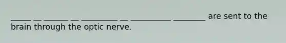 _____ __ ______ __ _________ __ __________ ________ are sent to the brain through the optic nerve.