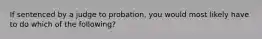 If sentenced by a judge to probation, you would most likely have to do which of the following?