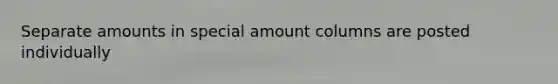 Separate amounts in special amount columns are posted individually