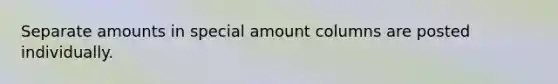 Separate amounts in special amount columns are posted individually.