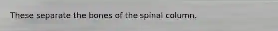 These separate the bones of the spinal column.