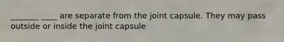 _______ ____ are separate from the joint capsule. They may pass outside or inside the joint capsule