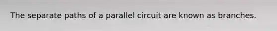 The separate paths of a parallel circuit are known as branches.