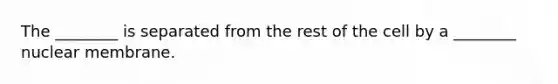 The ________ is separated from the rest of the cell by a ________ nuclear membrane.