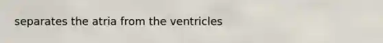 separates the atria from the ventricles