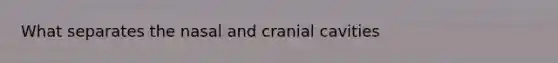 What separates the nasal and cranial cavities